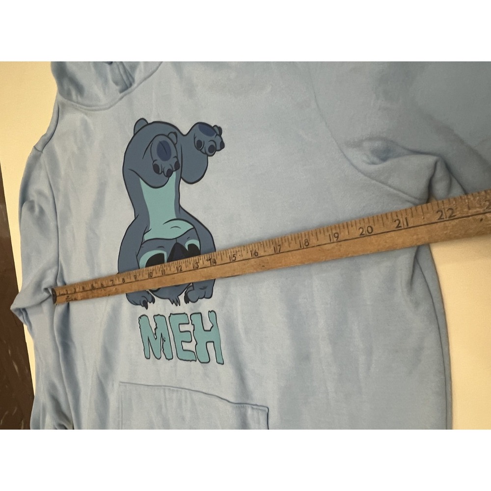 Disney Lilo & Stitch Hoodie Adult M Blue Meh Stitch Pullover Sweatshirt - Picture 8 of 8